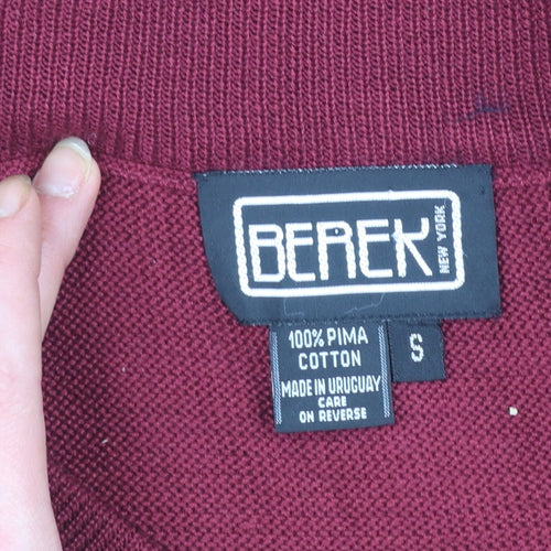 Berek Women Red Knit Cotton Pencil Skirt Size S Elastic Waist