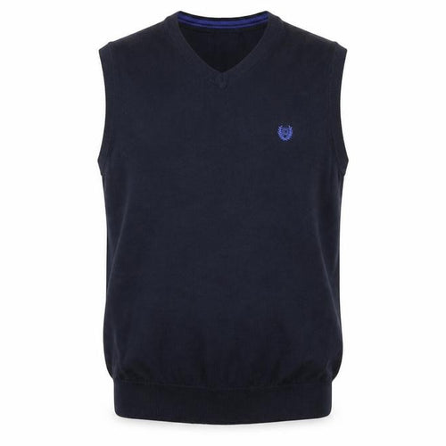 Chaps Men's Blue Cotton Sleeveless V-Neck Knit Vest L