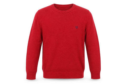 Front view of Chaps Men's Red Cotton Crew Neck jumper L