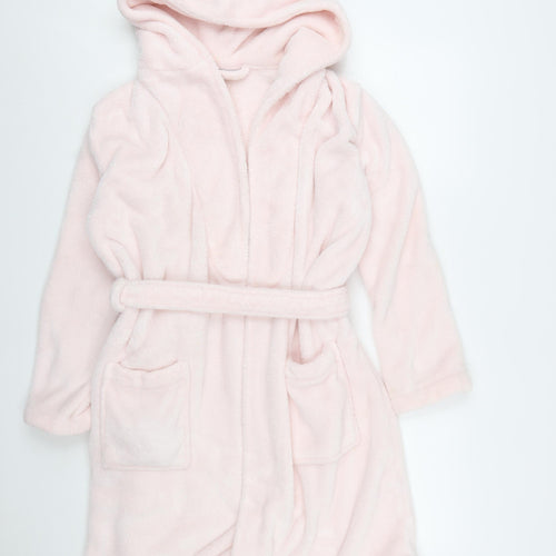 The White Company Women Pink Fleece Hooded Robe XS