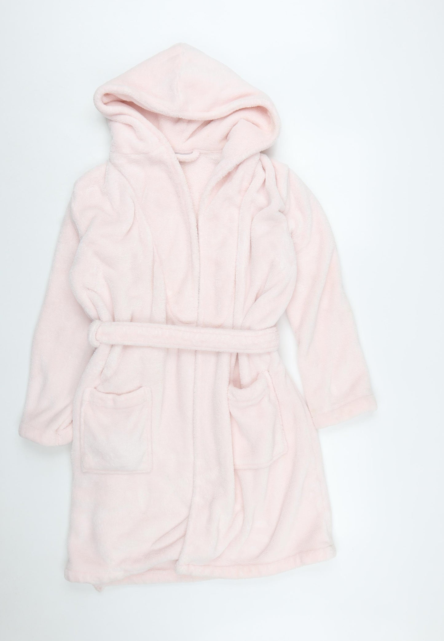 The White Company Women Pink Fleece Hooded Robe XS