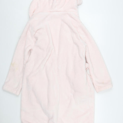 The White Company Women Pink Fleece Hooded Robe XS
