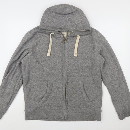 Fat Face Men's Grey Full Zip Hoodie L Cotton Blend Warm Casual