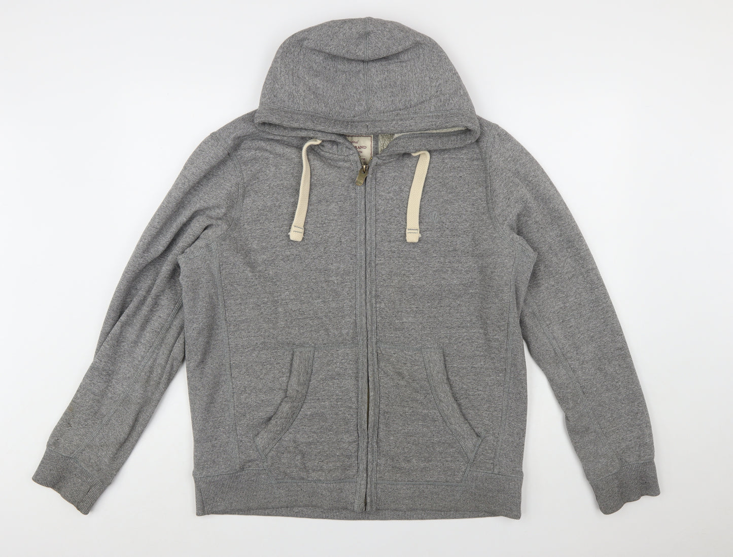 Fat Face Men's Grey Full Zip Hoodie L Cotton Blend Warm Casual