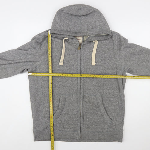 Fat Face Men's Grey Full Zip Hoodie L Cotton Blend Warm Casual