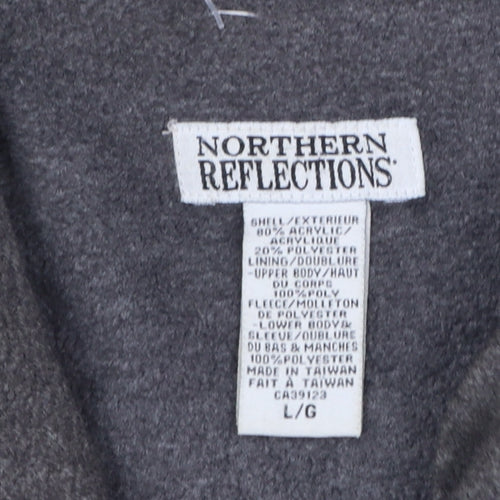 Northern Reflections Women's Grey L Fleece Button Winter Jacket
