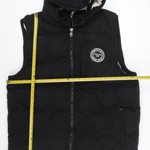 SoulCal & Co Men's Black 4XL Hooded Puffer Gilet Vest with Pockets
