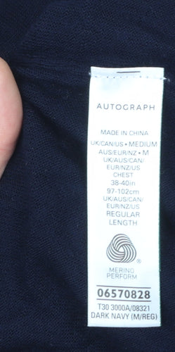 Marks and Spencer Autograph Men's Blue Merino Wool Pullover Jumper M