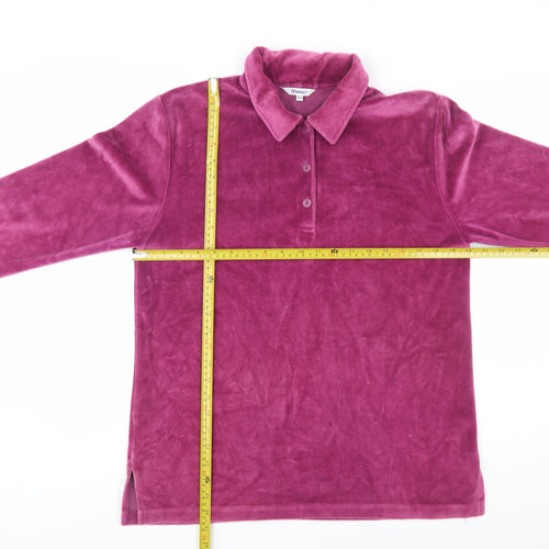 Damart Women’s Purple Velour Long Sleeve Henley Sweatshirt Size 12/14