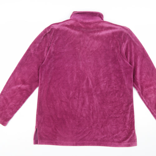 Damart Women’s Purple Velour Long Sleeve Henley Sweatshirt Size 12/14