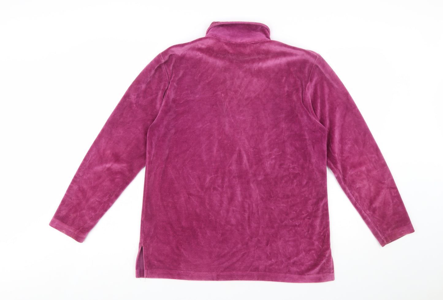 Damart Women’s Purple Velour Long Sleeve Henley Sweatshirt Size 12/14