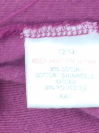 Damart Women’s Purple Velour Long Sleeve Henley Sweatshirt Size 12/14