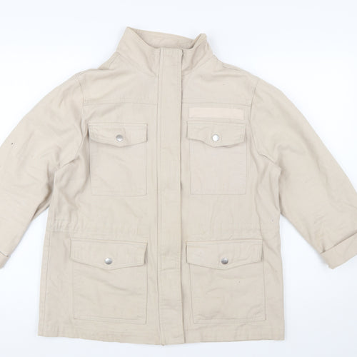 New Look Women Beige Cotton Utility Jacket UK 12