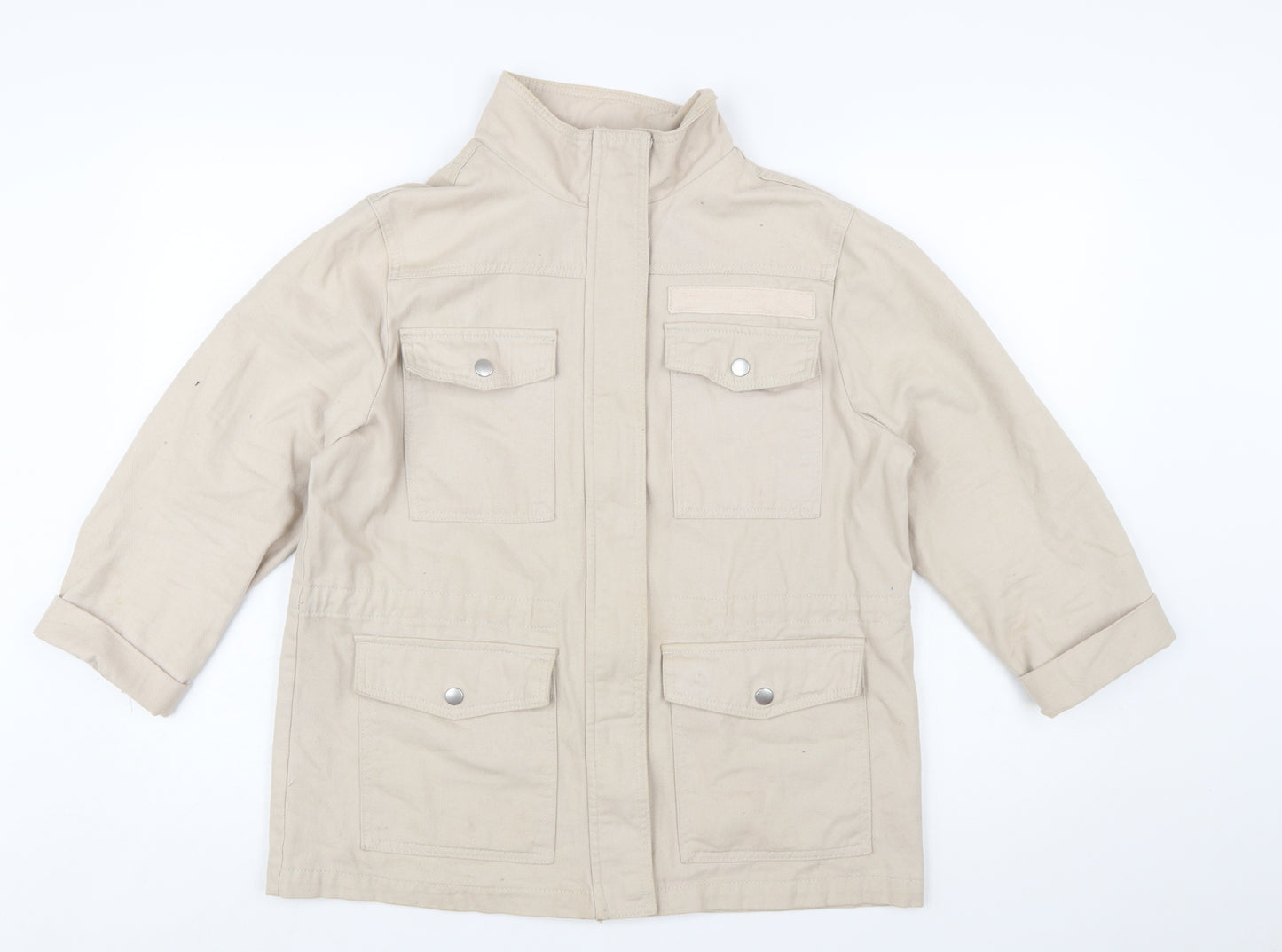 New Look Women Beige Cotton Utility Jacket UK 12