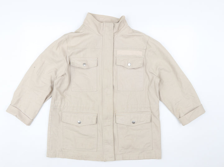 New Look Women Beige Cotton Utility Jacket UK 12