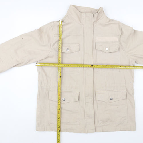 New Look Women Beige Cotton Utility Jacket UK 12