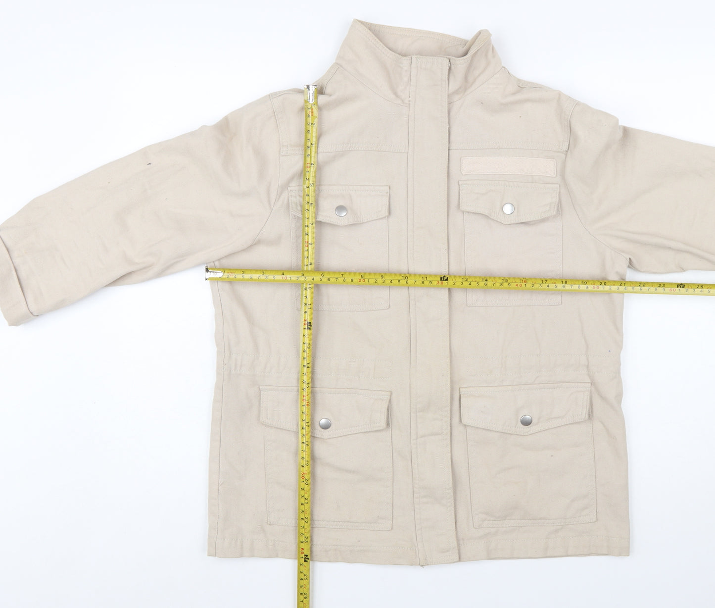 New Look Women Beige Cotton Utility Jacket UK 12
