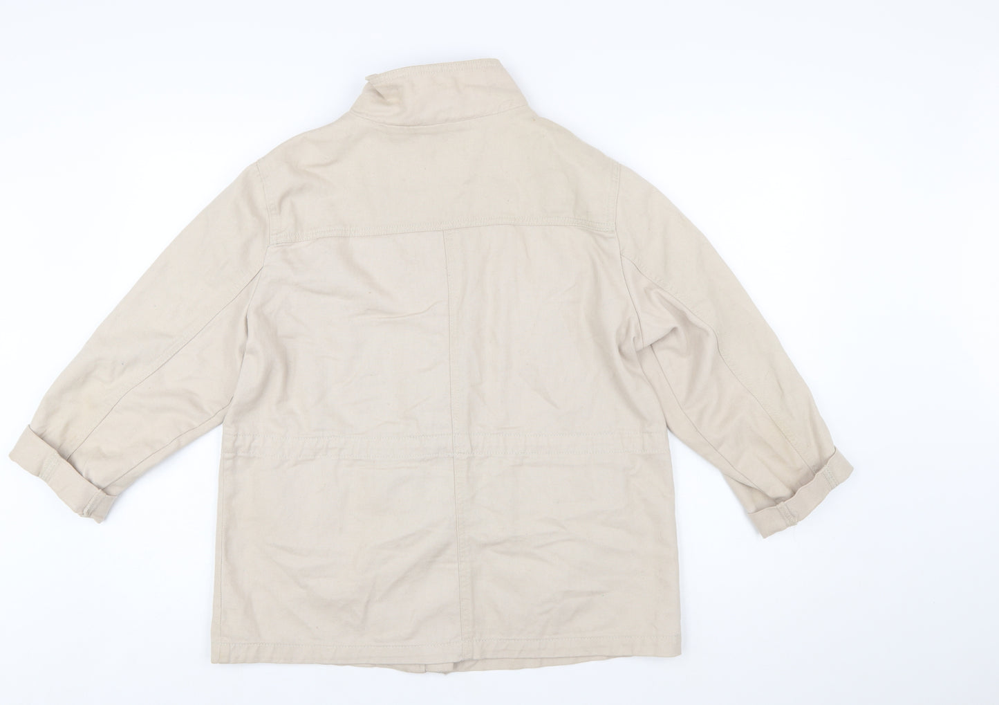 New Look Women Beige Cotton Utility Jacket UK 12