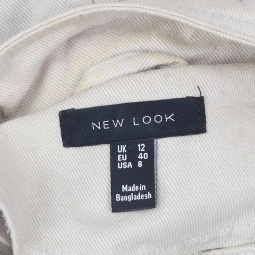 New Look Women Beige Cotton Utility Jacket UK 12