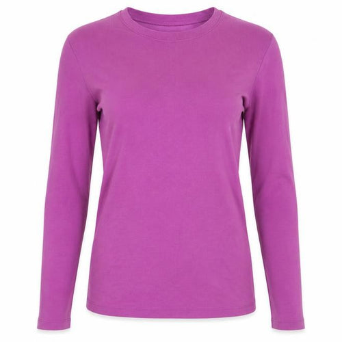 GAP Women's Purple Long Sleeve Cotton Crew Neck Top Size S