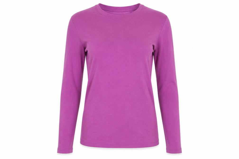 GAP Women's Purple Long Sleeve Cotton Crew Neck Top Size S