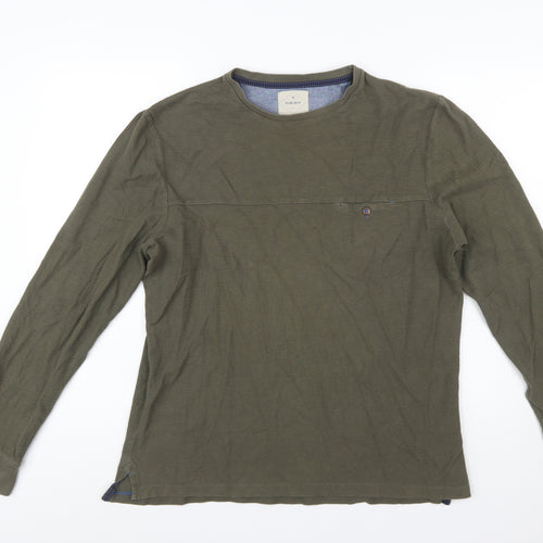 White Stuff Men's Green Cotton Crew Neck Pullover Jumper Size M