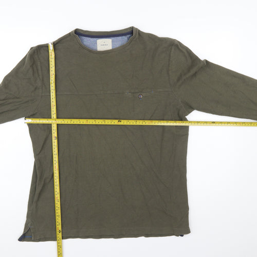 White Stuff Men's Green Cotton Crew Neck Pullover Jumper Size M