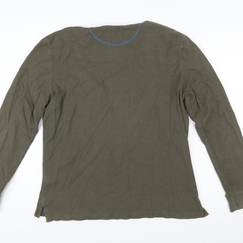 White Stuff Men's Green Cotton Crew Neck Pullover Jumper Size M