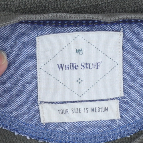White Stuff Men's Green Cotton Crew Neck Pullover Jumper Size M