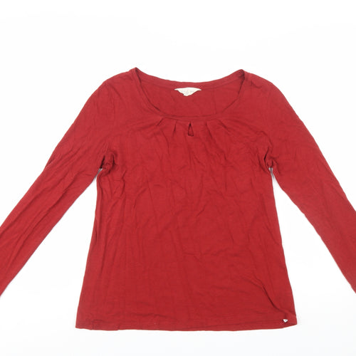 Seasalt Cornwall Women’s Red Bamboo Jersey Long Sleeve Top Size 10