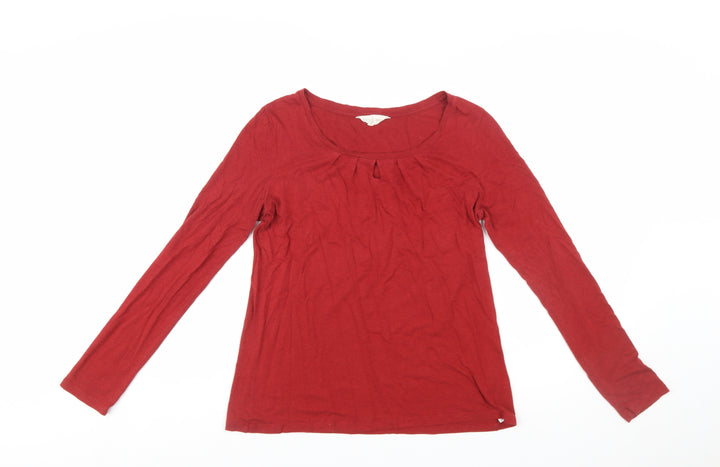 Seasalt Cornwall Women’s Red Bamboo Jersey Long Sleeve Top Size 10