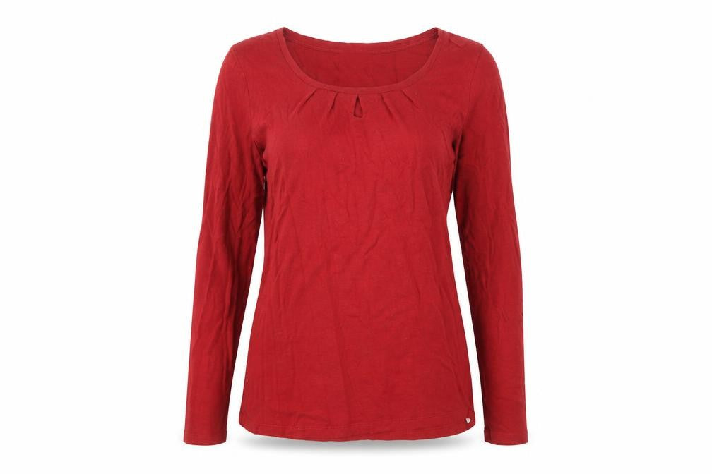 Seasalt Cornwall Women’s Red Bamboo Jersey Long Sleeve Top Size 10