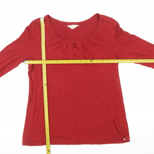 Seasalt Cornwall Women’s Red Bamboo Jersey Long Sleeve Top Size 10