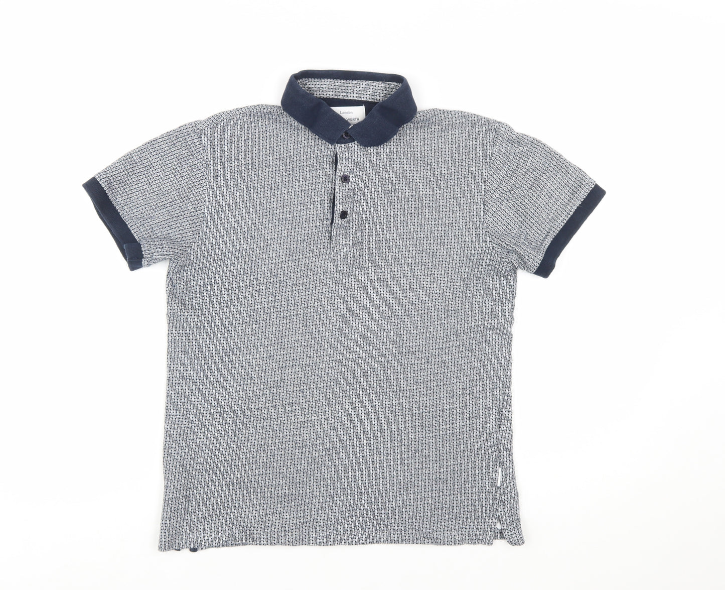 Peter Werth Men's Blue Short Sleeve Cotton Polo Shirt Size M