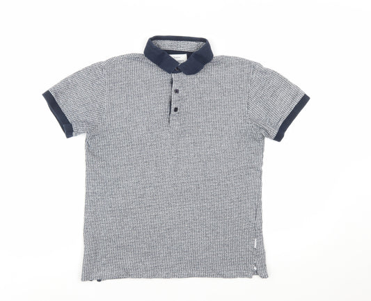 Peter Werth Men's Blue Short Sleeve Cotton Polo Shirt Size M