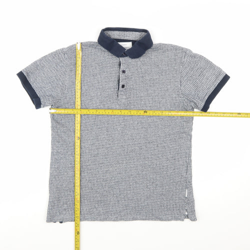 Peter Werth Men's Blue Short Sleeve Cotton Polo Shirt Size M