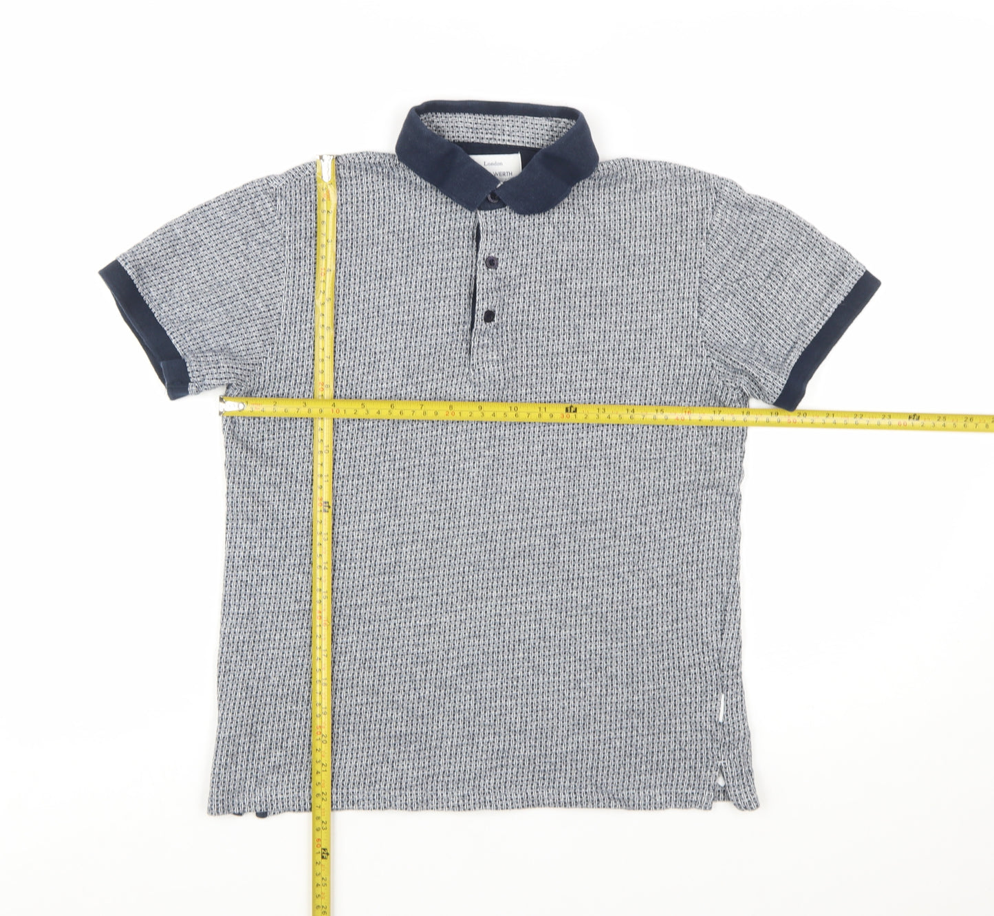 Peter Werth Men's Blue Short Sleeve Cotton Polo Shirt Size M