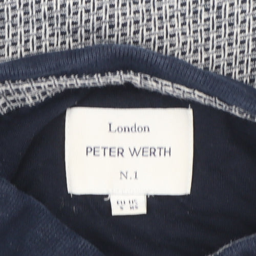Peter Werth Men's Blue Short Sleeve Cotton Polo Shirt Size M