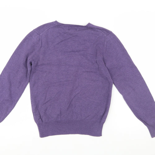 Ralph Lauren Boys Purple V-Neck Pullover Jumper 16 Years 100% Cotton