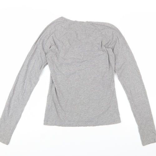 Jack Wills Women's Grey Long Sleeve Cotton T-Shirt UK 6