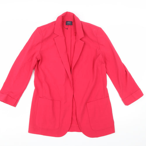 Marks and Spencer Women's Pink Blazer Jacket UK 8 Classic Regular Fit