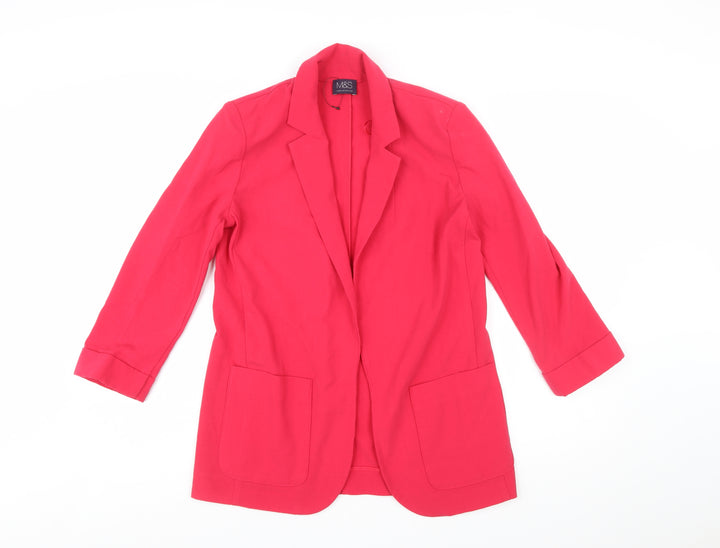 Marks and Spencer Women's Pink Blazer Jacket UK 8 Classic Regular Fit