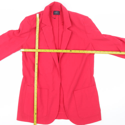 Marks and Spencer Women's Pink Blazer Jacket UK 8 Classic Regular Fit