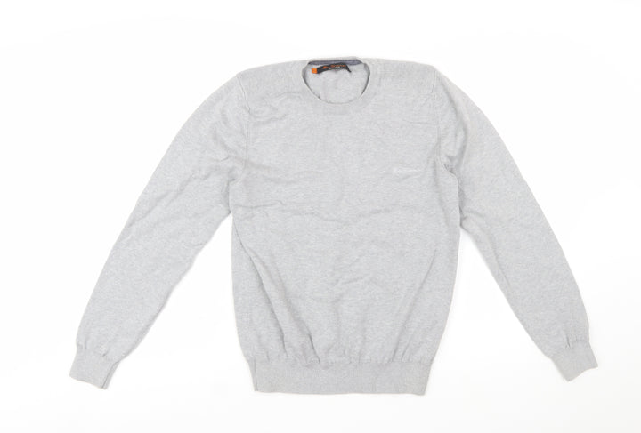 Ben Sherman Men's Grey Cotton Crew Neck Jumper Size S