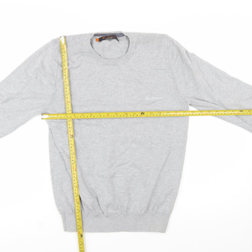 Ben Sherman Men's Grey Cotton Crew Neck Jumper Size S