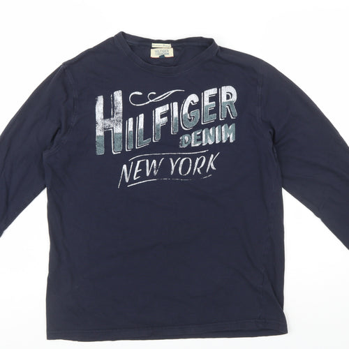 Tommy Hilfiger Women’s Blue Long Sleeve Cotton T-Shirt XL
