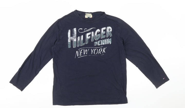 Tommy Hilfiger Women’s Blue Long Sleeve Cotton T-Shirt XL