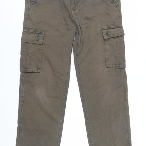 Atlantic Bay Mens Mocha Cargo Trousers Size 34R Cotton Casual