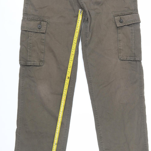 Atlantic Bay Mens Mocha Cargo Trousers Size 34R Cotton Casual