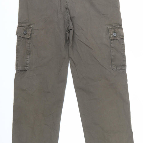 Atlantic Bay Mens Mocha Cargo Trousers Size 34R Cotton Casual